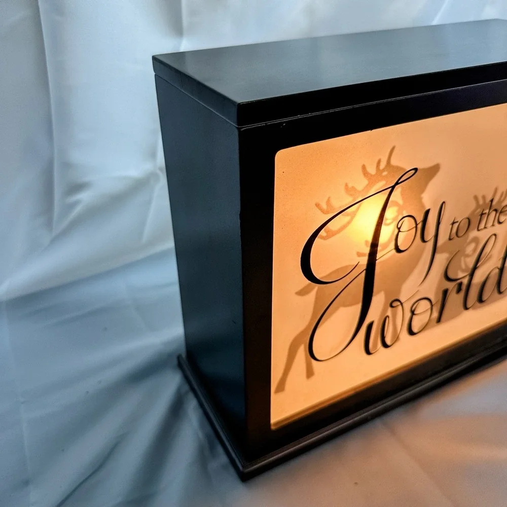 Christmas‎ Light Lamp Joy To The World Night Light Shadow Box Reindeer 10